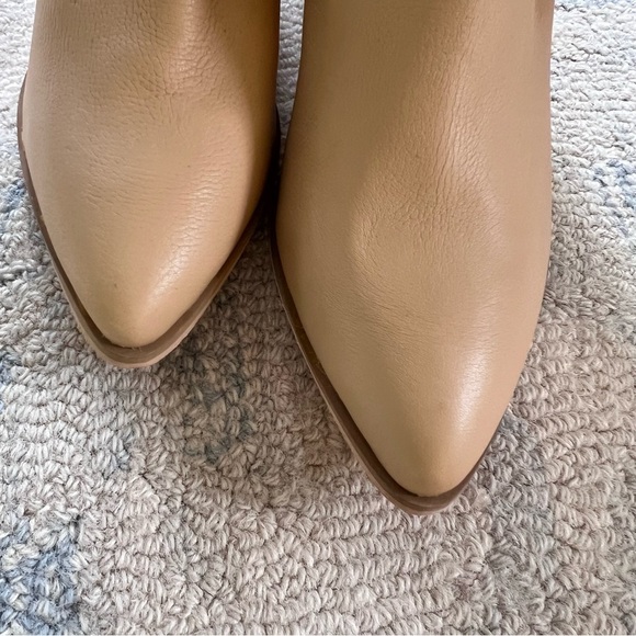 MATISSE BRIN FRINGE MID-CALF WESTERN LEATHER BOOTS SNIP TOE SLOUCHY SIZE 8 TAN - Picture 4 of 9